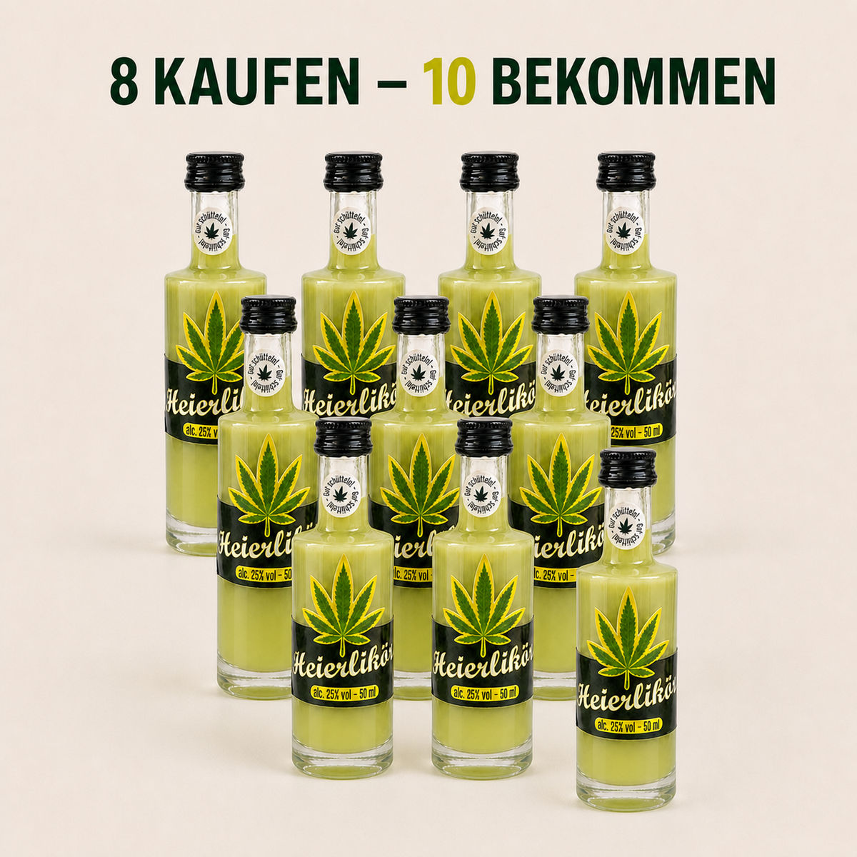 Eierlikör mit Hanf 25 % vol 50 ml Vorteilspack
